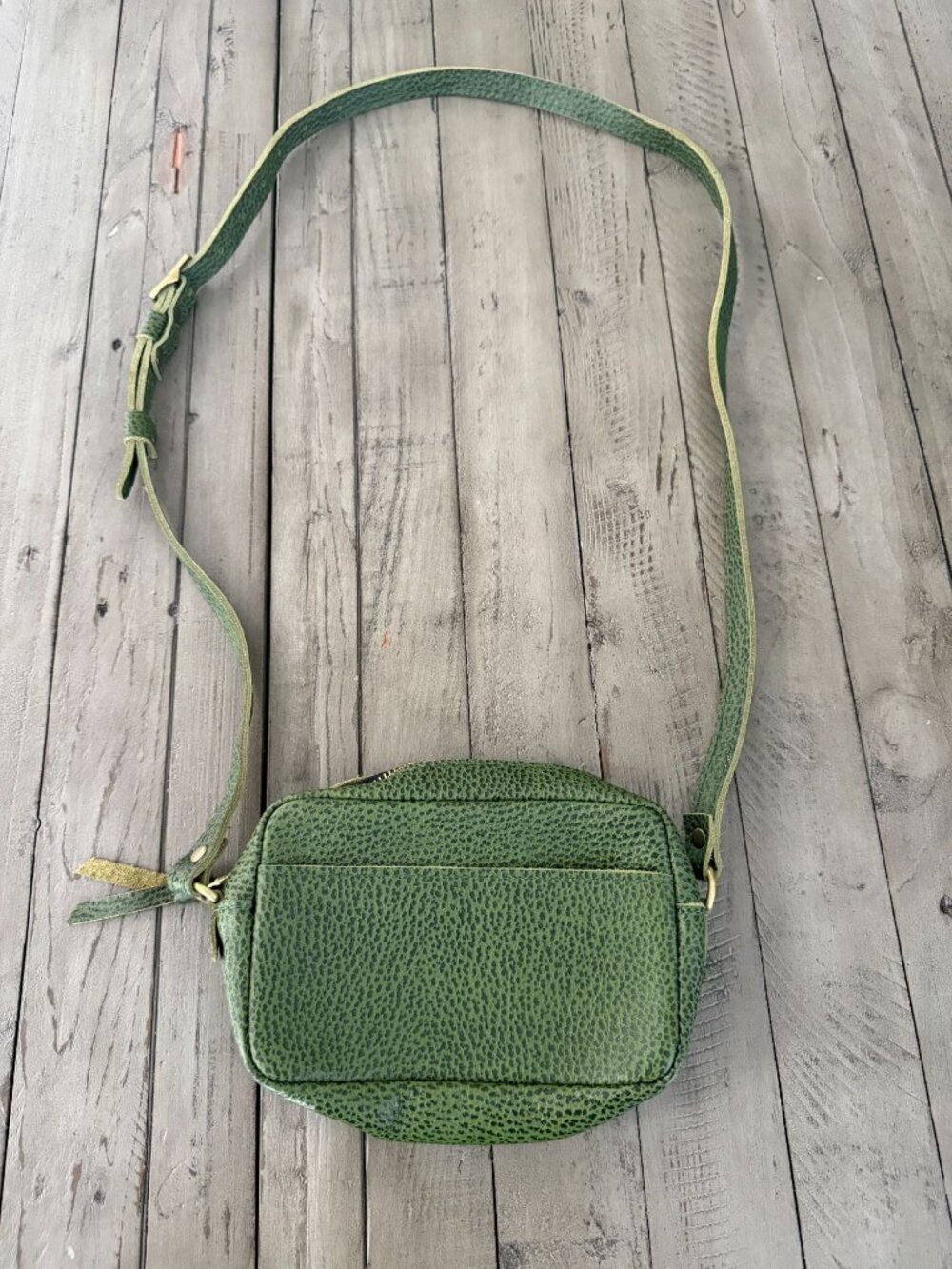 Portland Leather Goods Small Camera Bag Purse Crossbody Avocado Grained
